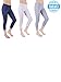 Sexy Basics Womens 3 Pack Stretch Cotton Capri Lace Legging Tights