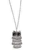 Silver Owl Pendant Necklace