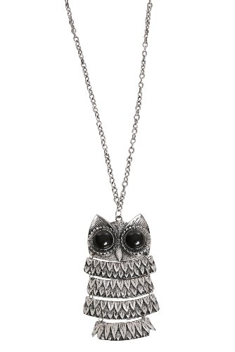 Silver Owl Pendant Necklace