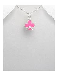 Colored Enamel Pendant Necklace In 92.5 Sterling Silver