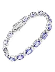 14K White Gold 20.12 CTW Tanzanite and 1.08 CTW Color I I1-I2 Diamond Ladies Bracelet. Length 7.25 in. Total Item weight 16.7 g.