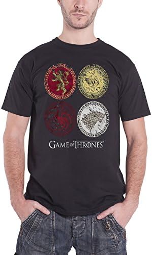 Game Of Thrones House Crests Official Mens New Black T Shirt