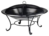 Coleman Stainless Steel Decorative Fireplace - 35 Inch Round Wood Burning Fireplace