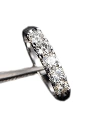 Solid 14K White Gold Round Cut 3.5mm Moissanite Wedding Anniversary Ring 5 stones,Shared Prongs