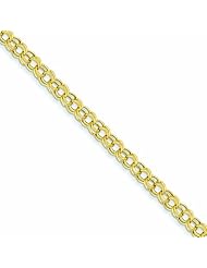 Genuine 14K Yellow Gold Lite 5mm Double Link Charm Bracelet 7.25 Inches 2 Grams Of Gold 100% Satisfaction Guaranteed.