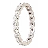 41v qX%2BUp5L. SL160  0.30ct Diamond Eternity Wedding Band Ring in Bezel Setting 14K White Gold