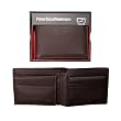Perry Ellis Pebble Grain Leather Wallet ~ Dark Brown