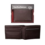 Perry Ellis Pebble Grain Leather Wallet ~ Dark Brown