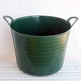 ガーデンフレックスタブ：40リットル ダークグリーン[柔らかなプラバケツ・園芸や掃除に]