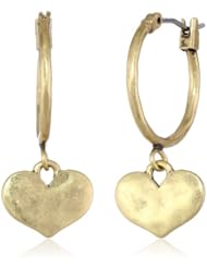 Lucky Brand "Sp14 Project X Love" Heart Hoop Earrings