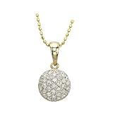 14K Yellow Gold 1/4 ct. Diamond Cluster Necklace