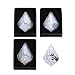 Set of 4 Bird Motif Crystal Chandelier Drop Shape Magnets
