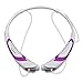 Rymemo 2016 Newest Universal Wireless Bluetooth 4.1 Music Stereo Sports/running Headset Headphones W/microphone Vibration Neckband Style for Cellphone (Purple-white)
