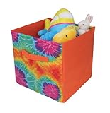 Kid Style Tie Dye Cube, Orange, 12" x 12" x 12"