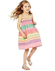 Pure Cotton Striped Dress