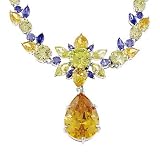Gemstone sterling silver cz Bold Necklace Costume jewelry