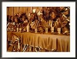 Wooden Carving of Christ and Disciples at the Last Supper, Baguio, Benguet, Philippines Artists Framed Photographic Poster Print by John Pennock, 35x27