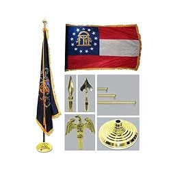 Georgia 4ft x 6ft Flag telescoping Flagpole Base and Tassel