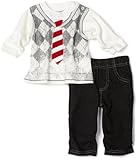 Little Rebels Baby-Boys Newborn Mock Tie Shirt and Pant Set