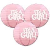 Beistle 54575 3-Pack It's a Girl! Paper Lanterns, 9-1/2-Inch
