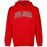 NCAA Ball State Cardinals Red Arch Applique Midweight Pullover Hoody