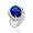 Bling Jewelry Kate Middleton Diana Ring Oval Blue Sapphire Color CZ Engagement Ring Silver Plated 5ct with Crystal Gift Box - Size 5