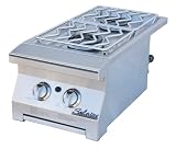 Solaire Double Built-In Natural Gas Side Burner, Stainless Steel