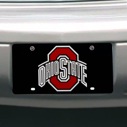 NCAA Ohio State Buckeyes License Plate with Screw Caps