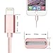 Lightning USB Cable 3ft 1.2m Extra Long Cord Charging for Iphone 6s 6s+ 6plus 6, 5s 5c 5,ipad Air Mini Min2, Ipad 4,ipod 5,ipod 7, Ios9. With Aluminum Connector, Braided Cable Rose Gold