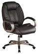 Expresso Leather Chair W/ Coated Finish Base and Arms