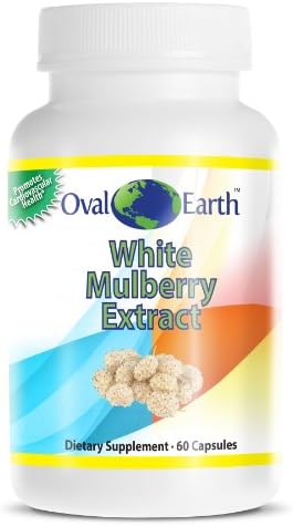 Oval Earth - White Mulberry Extract - Sugar Blocker - Excellent for Weight Loss - Promotes Cardiovascular Health - 60 Capsules - 500 Mg