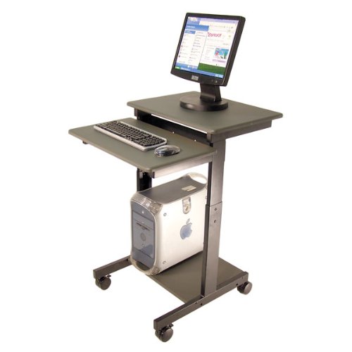 MOBILE ADJUSTABLE HEIGHT COMPUTER WORKSTATION; 36 TO 45 HIGH