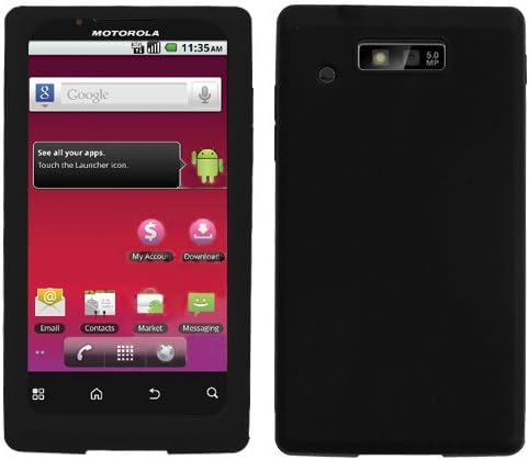 Soft Gel Protector Skin Cover (Faceplate/Snap On) Rubber Cell Phone Case for MOTOROLA Triumph WX435 Virgin Mobile - Black