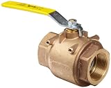 Apollo 77-100 Series Bronze Ball Valve with Actuator Mounting Pad, Two Piece, Inline, Lever, 2