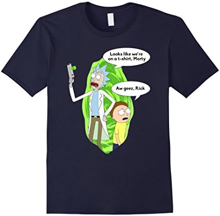 Men's Looks Like We're On a T-Shirt Morty Rick Tee Medium Navy