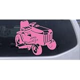 6in X 5.1in Pink -- Lawn Mower Lawn Care Landscaping Business Car Window Wall Laptop... by Rad Dezigns