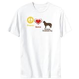 T-Shirt Mens White Peace, Love, Bernese Mountain Dog Dogs