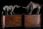 Wall Street Bookends, Bronze/Burlwood