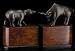 Wall Street Bookends, Bronze/Burlwood
