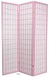 6ft. Window Pane Japanese Shoji Folding Privacy Screen Room Divider - Pink - 3,4,5, or 6 Panel