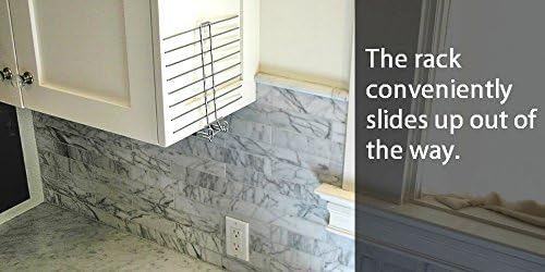 Glass Hanger Sliding Drying Rack and Upright Drying Attachment, Silver/White