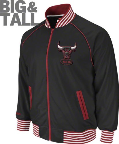 Chicago Bulls Black Big & Tall Mitchell & Ness Downtown Track Jacket