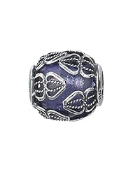 925 Sterling Silver Small Purple Filigree Glass Bead, For Chamilia, Pandora, Biagi, Personality, Reflections And More Charm Bracelets