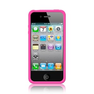 MiniSuit iPhone 4 Case for iPhone 4G / 4th Generation 4th Gen compatible with 16GB / 32GB + and MiniSuit LCD Cleaner keychain - Hot Pink Skin