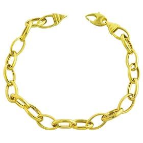 14kt Yellow Gold Hollow Oval Link Bracelet by