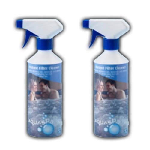 Get Cheap 2 x 500ml Aquasparkle Instant Filter Cleaner Spray Cartridge Filters Hot Tub Pool 1Ltr