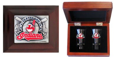 CLEVELAND INDIANS OFFICIAL LOGO SHOT GLASS BOXED SET