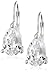 Platinum Plated Sterling Silver 9 x 6 mm Pear-Shaped Cubic Zirconia Lever Back Earrings