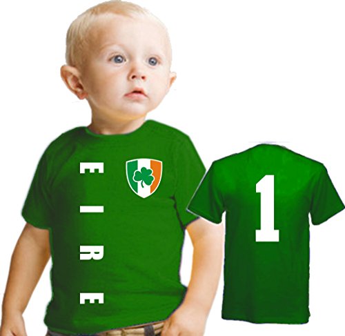Irland EIRE BABY T-Shirt – Trikot Look – Gr. 68-86 – Grün (68/74)