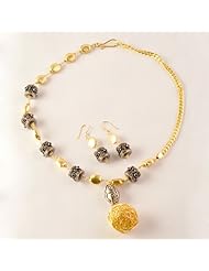 Sterling Silver Gold Plated Vermeil Oxidized Necklace Earrings Jewelry Set